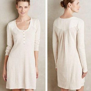 Anthro Saturday Sunday Waffle Henley Thermal Dress
